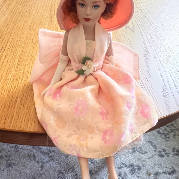 Elegant Doll with Floral Dress and Hat - Picture 1 of 10